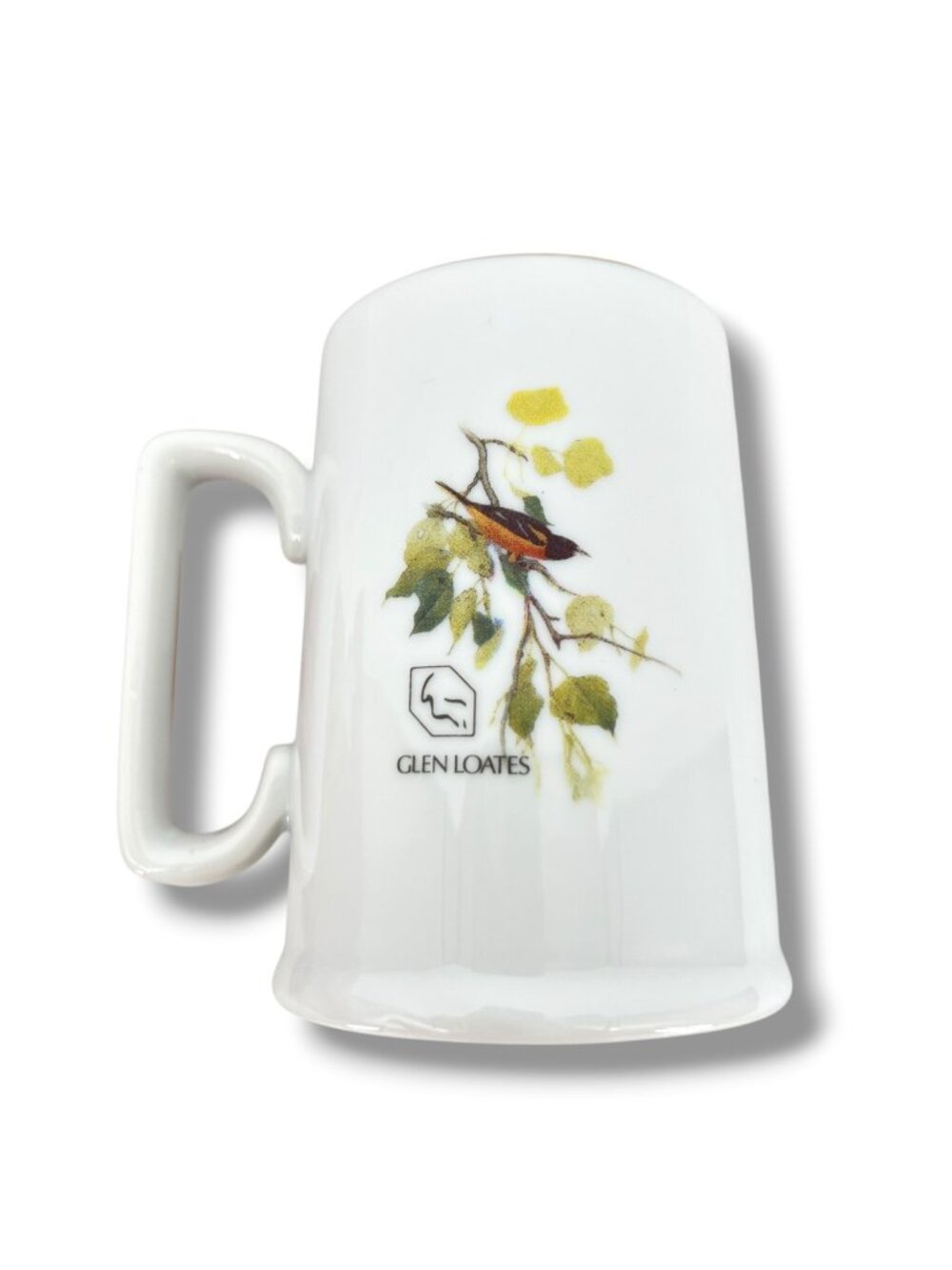 Viletta Glen Loates Oriole Hummingbird Flower Porcelain Mug Gold Rim